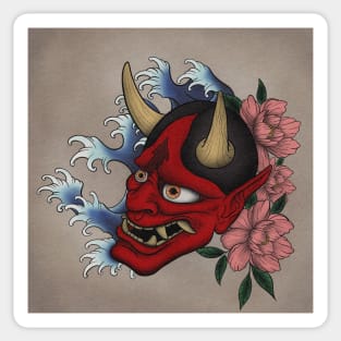 Japanese Hannya Mask Sticker